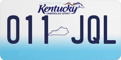 KY license plate 011JQL