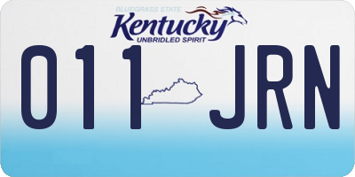 KY license plate 011JRN