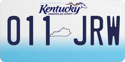 KY license plate 011JRW