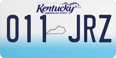 KY license plate 011JRZ