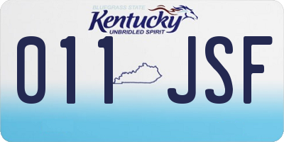 KY license plate 011JSF