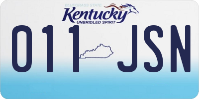 KY license plate 011JSN