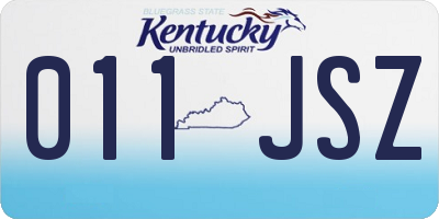 KY license plate 011JSZ
