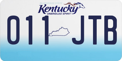 KY license plate 011JTB