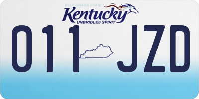 KY license plate 011JZD