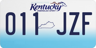 KY license plate 011JZF