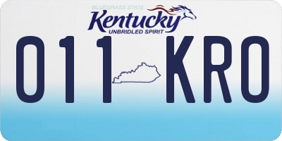 KY license plate 011KRO
