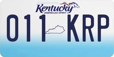 KY license plate 011KRP
