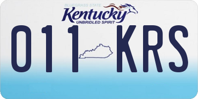 KY license plate 011KRS