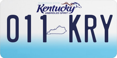 KY license plate 011KRY