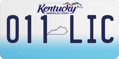 KY license plate 011LIC