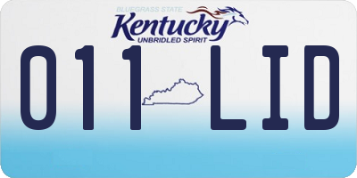 KY license plate 011LID