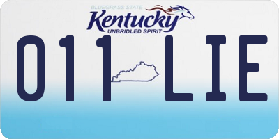 KY license plate 011LIE