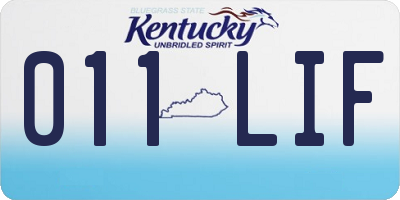 KY license plate 011LIF