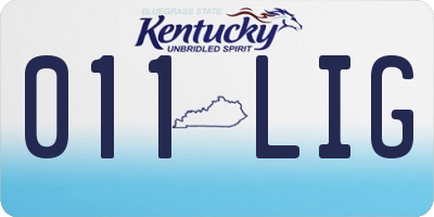 KY license plate 011LIG