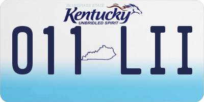 KY license plate 011LII