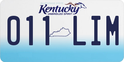 KY license plate 011LIM