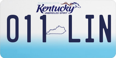 KY license plate 011LIN