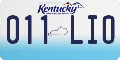 KY license plate 011LIO