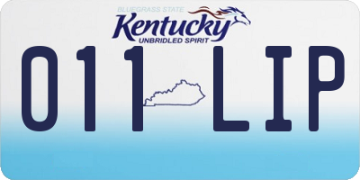 KY license plate 011LIP