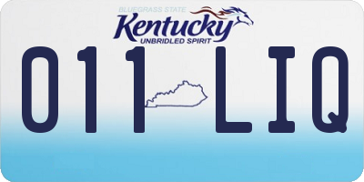 KY license plate 011LIQ