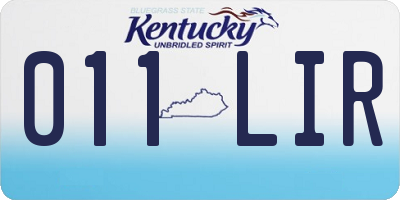 KY license plate 011LIR