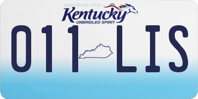 KY license plate 011LIS
