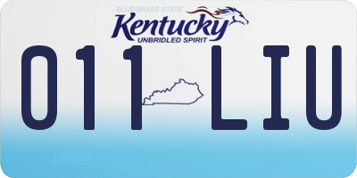 KY license plate 011LIU
