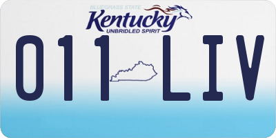 KY license plate 011LIV