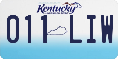 KY license plate 011LIW