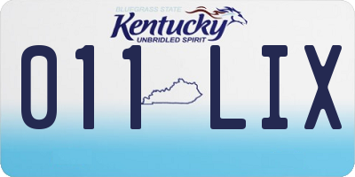 KY license plate 011LIX