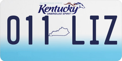 KY license plate 011LIZ