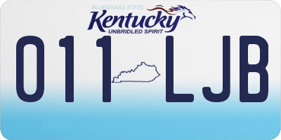 KY license plate 011LJB