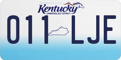 KY license plate 011LJE