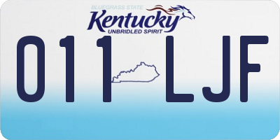 KY license plate 011LJF