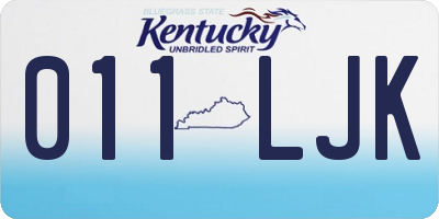KY license plate 011LJK