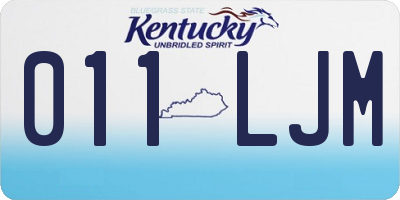 KY license plate 011LJM
