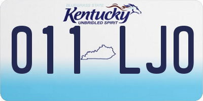KY license plate 011LJO