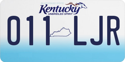 KY license plate 011LJR