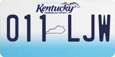 KY license plate 011LJW