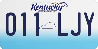 KY license plate 011LJY