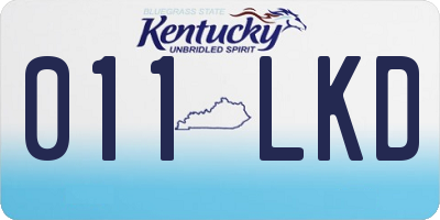 KY license plate 011LKD