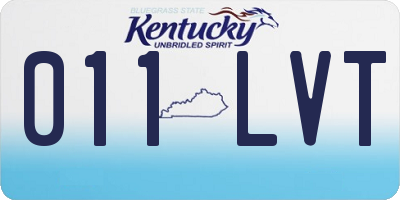 KY license plate 011LVT