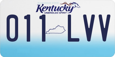 KY license plate 011LVV
