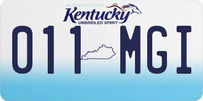 KY license plate 011MGI