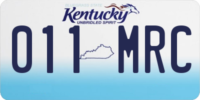 KY license plate 011MRC
