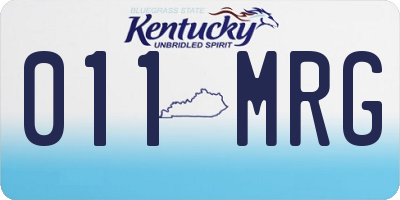 KY license plate 011MRG