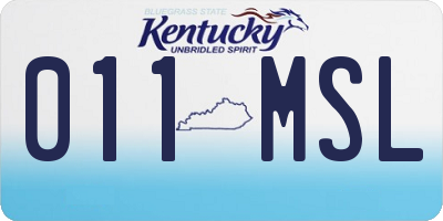 KY license plate 011MSL