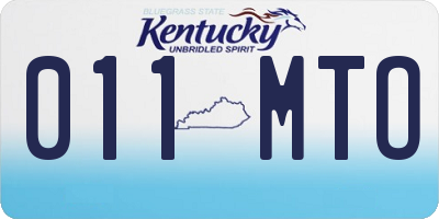 KY license plate 011MTO