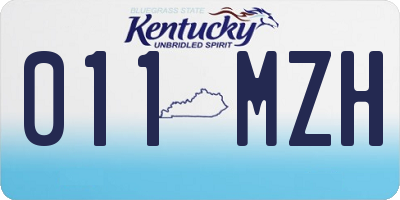 KY license plate 011MZH